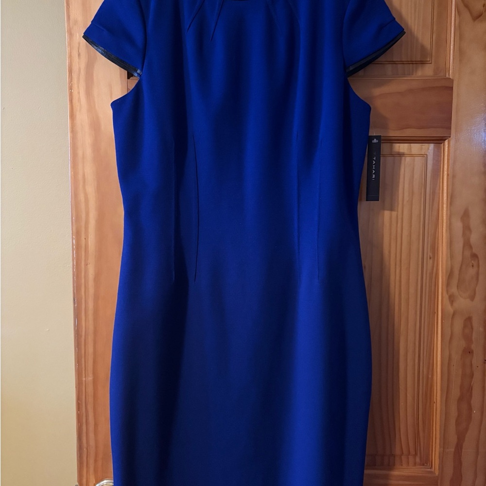 T Tahari Royal Blue Midi Dress